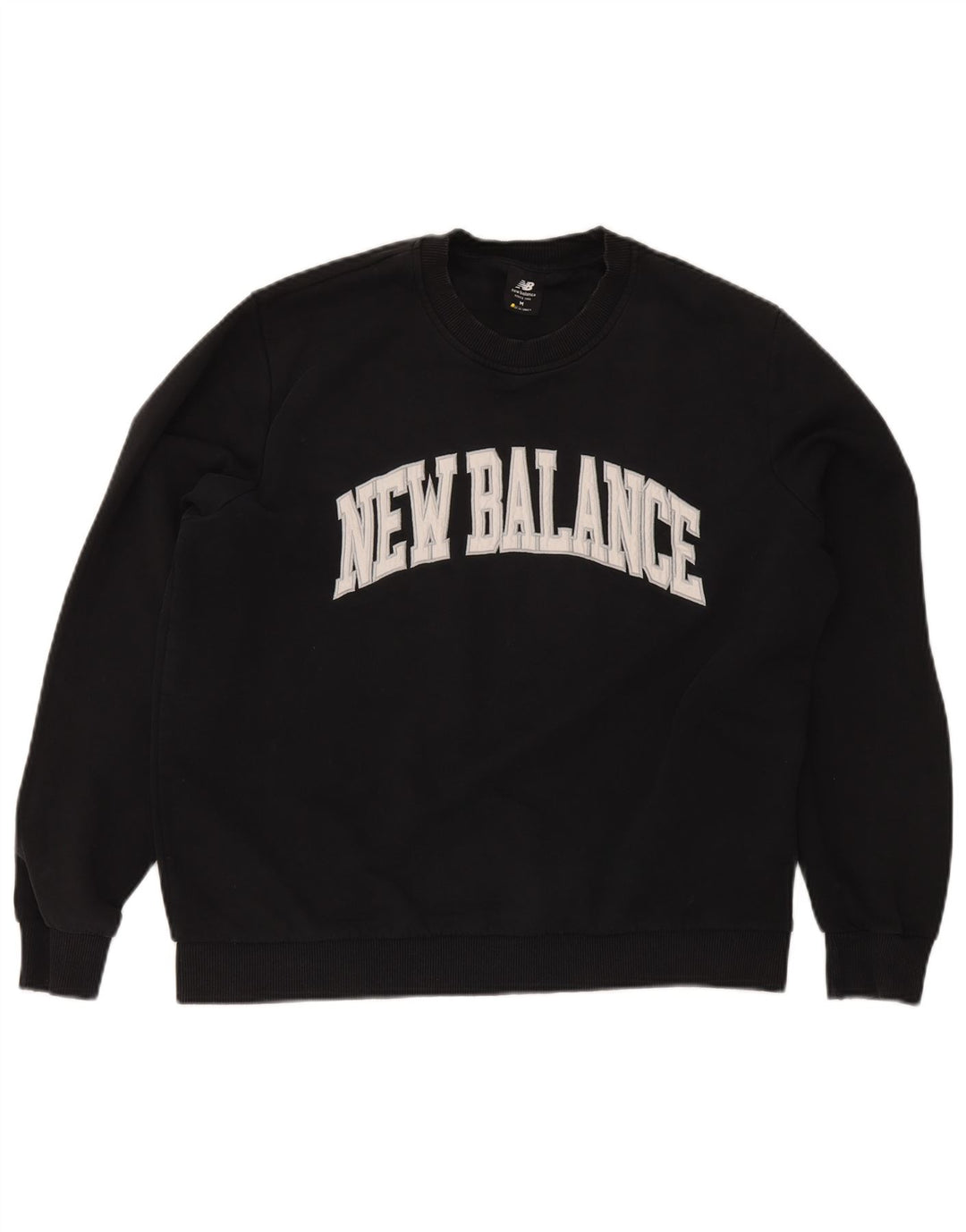 Мужской свитшот с рисунком New Balance, джемпер среднего размера, черный хлопок, хлопок
