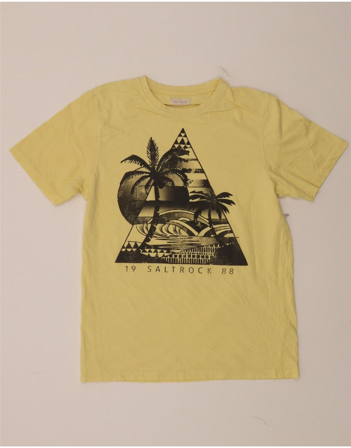 SALTROCK Mens Graphic T-Shirt Top Small Yellow Cotton Vintage Saltrock and Second-Hand Saltrock from Messina Hembry 
