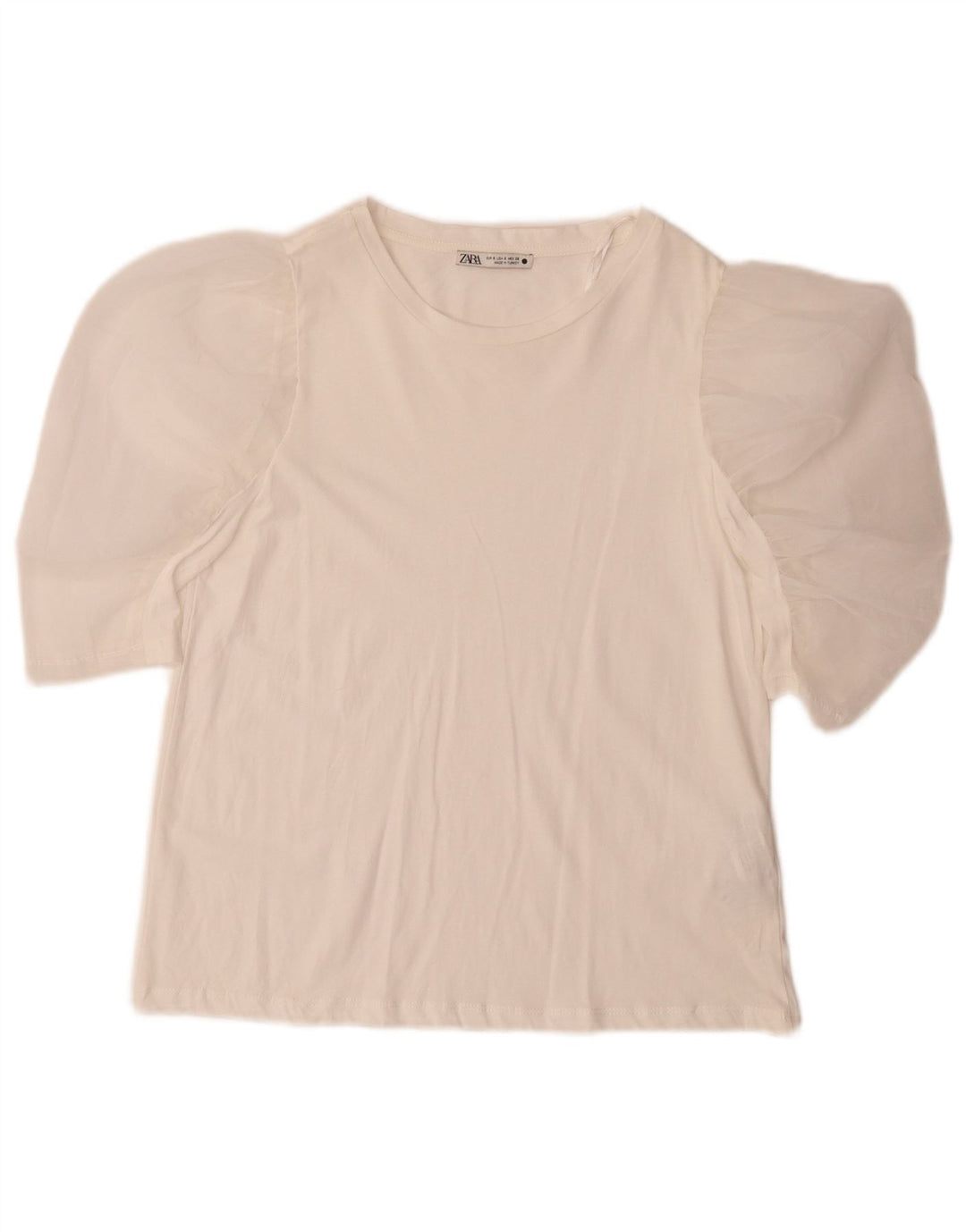 Женская блузка Zara Top UK 10, маленький размер, белый хлопок