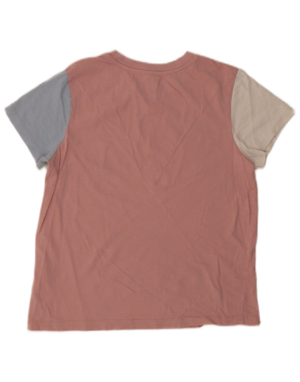 Женская футболка Vans Top UK 16, большой розовый хлопок с цветными блоками