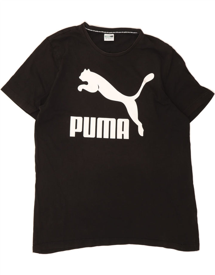 PUMA Mens Graphic T-Shirt Top Large Black Vintage Puma and Second-Hand Puma from Messina Hembry 