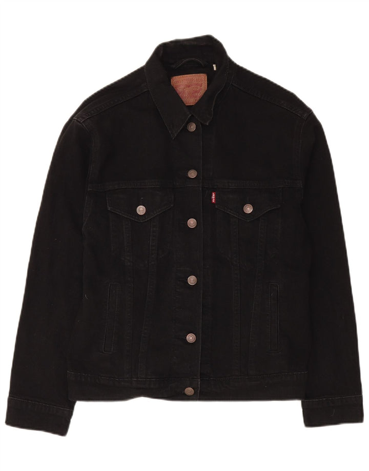 Женская джинсовая куртка Levi's UK 14, средний черный хлопок, черный
