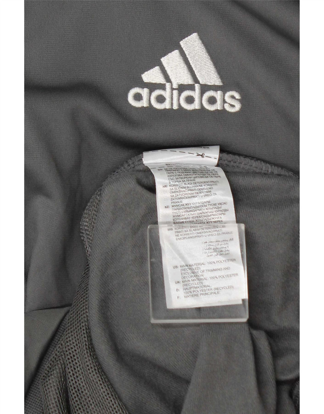 Мужской спортивный костюм Adidas с графическим рисунком, верхняя куртка из полиэстера среднего серого цвета