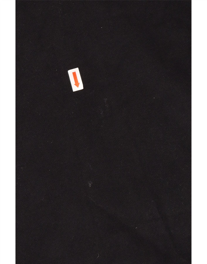 Мужской свитер Superdry с воротником на пуговицах, большой черный хлопковый джемпер