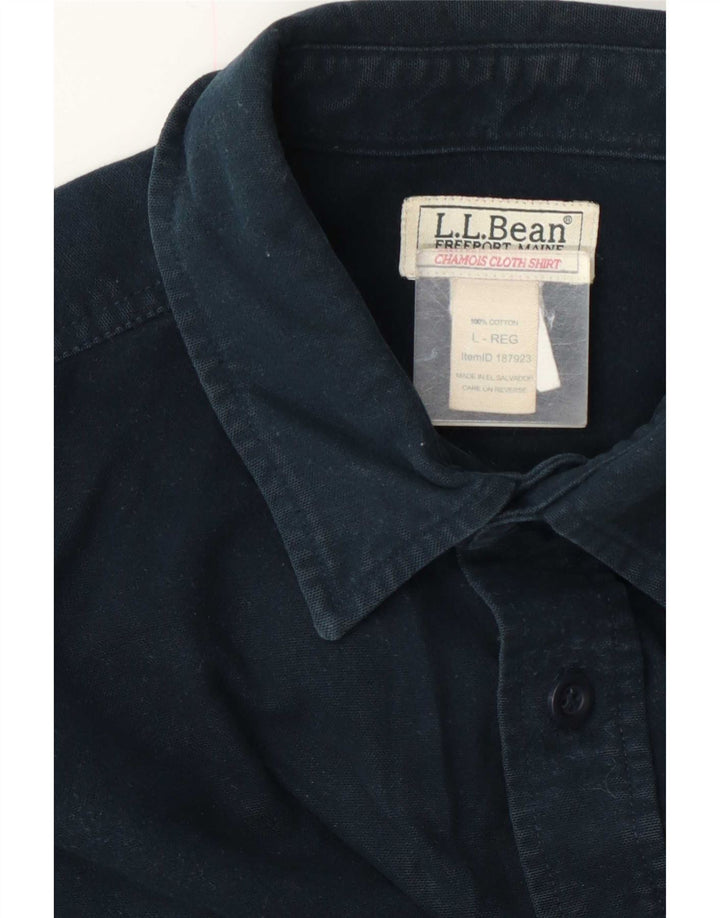 Мужская рубашка стандартного кроя L.L.Bean, большая темно-синяя хлопковая рубашка