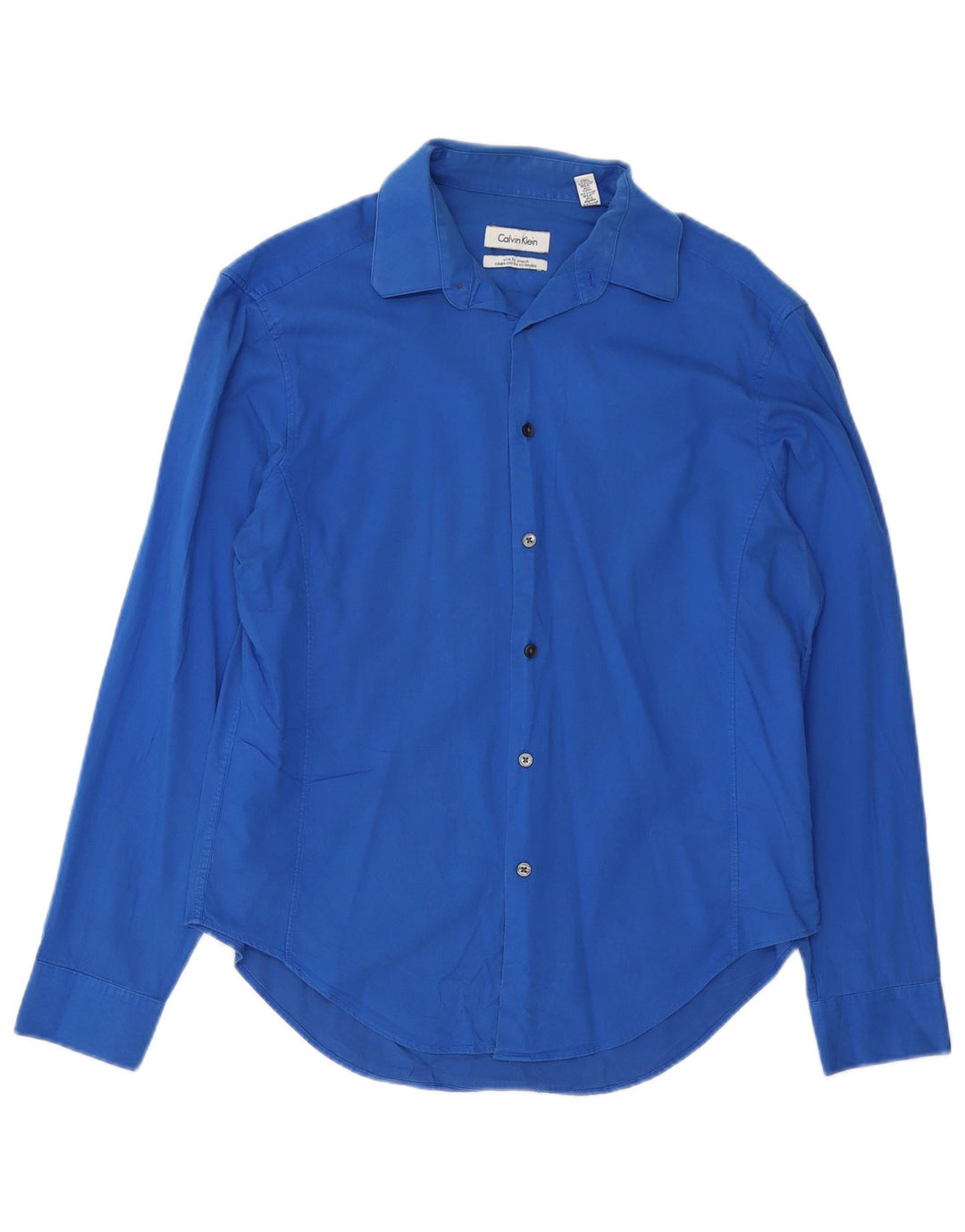 Мужская рубашка приталенного кроя Calvin Klein, размер 15, 1/2, средний синий хлопок