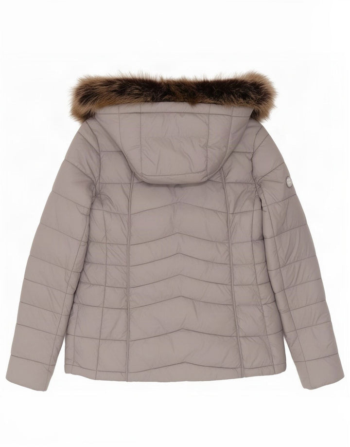Женская стеганая куртка с капюшоном Barbour UK 14, большая серая
