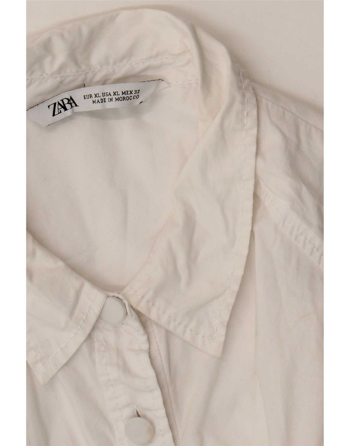 Женская блузка-рубашка Zara UK 18 XL, белая