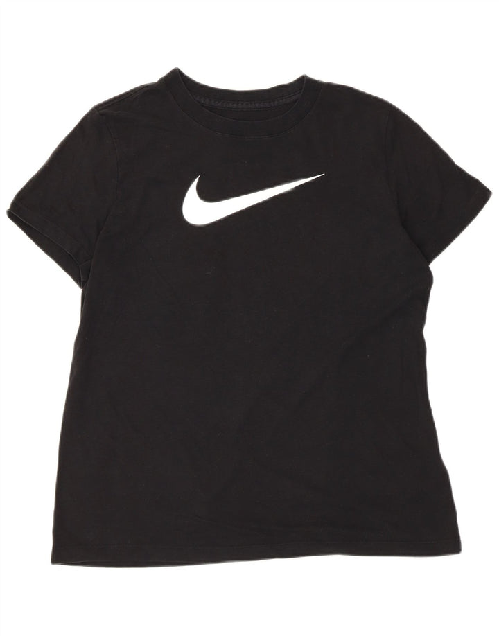 Женская футболка с рисунком Nike Dri Fit Top UK 14, средний черный хлопок