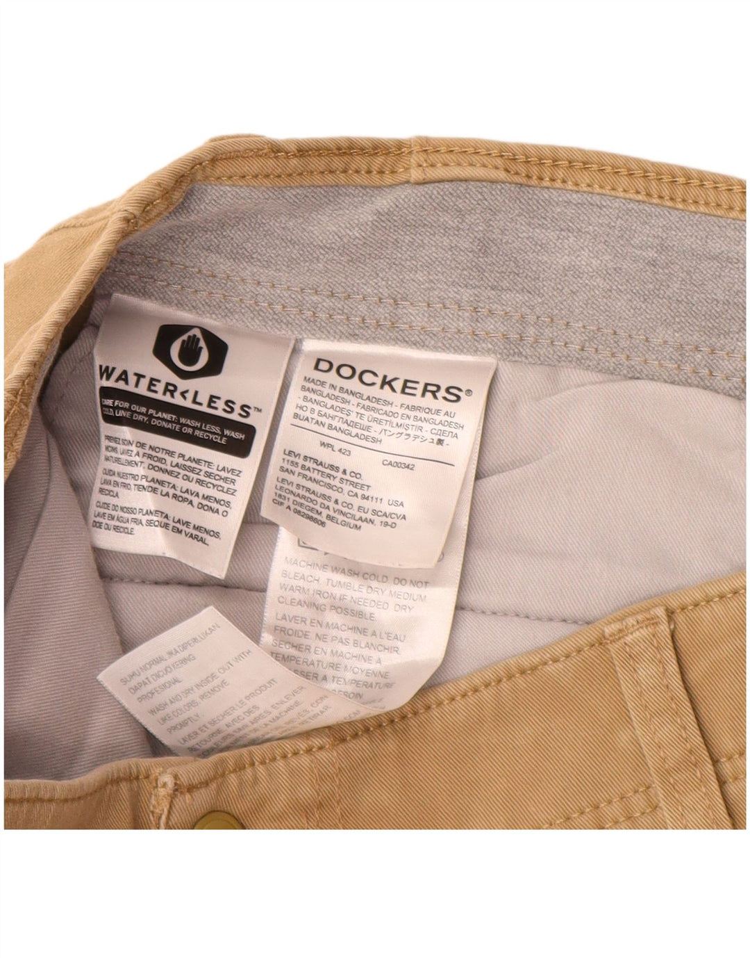 Мужские узкие брюки-чиносы DOCKERS W36 L32, бежевый хлопок