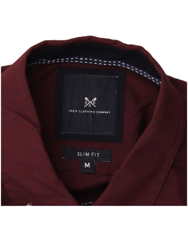 Crew Clothing Мужская приталенная рубашка среднего бордового цвета в пятнах