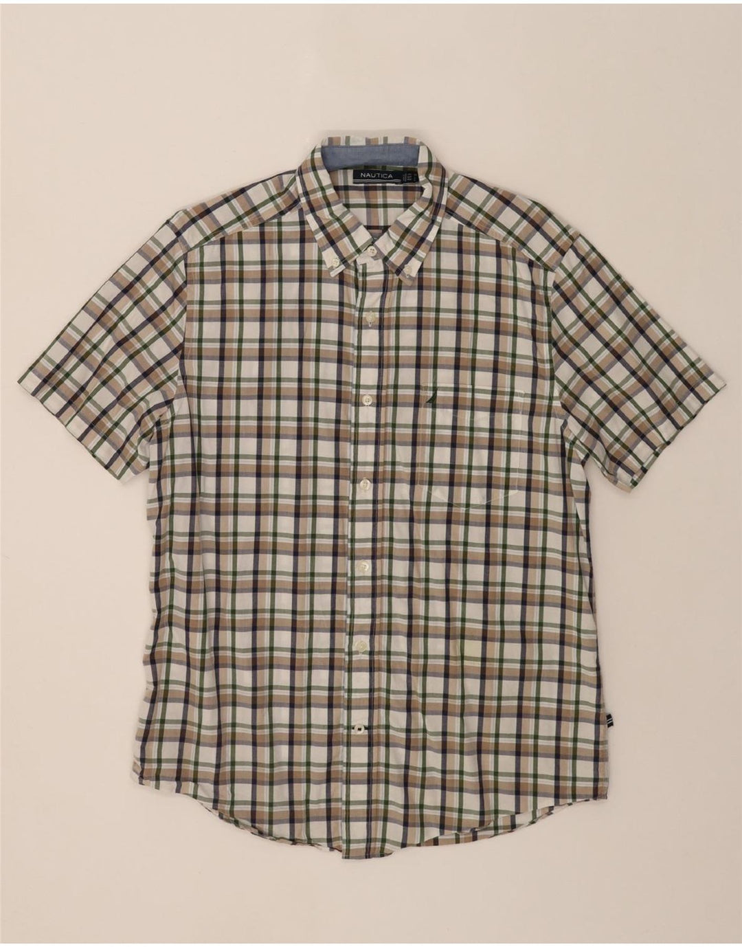 NAUTICA Mens Short Sleeve Shirt Medium Multicoloured Check Cotton Vintage Nautica and Second-Hand Nautica from Messina Hembry 