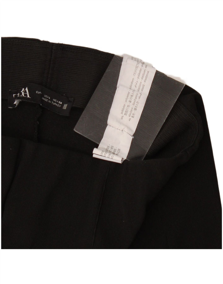 Женские повседневные брюки-клеш Zara, большие размеры W32 L26, черный полиэстер