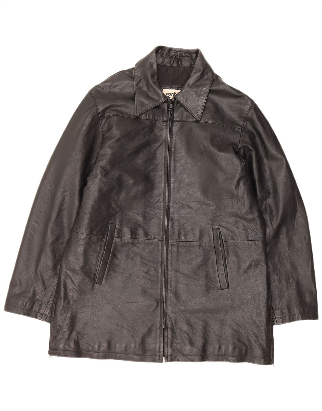 CONBIPEL Мужская кожаная куртка IT 44 XS Черная кожа