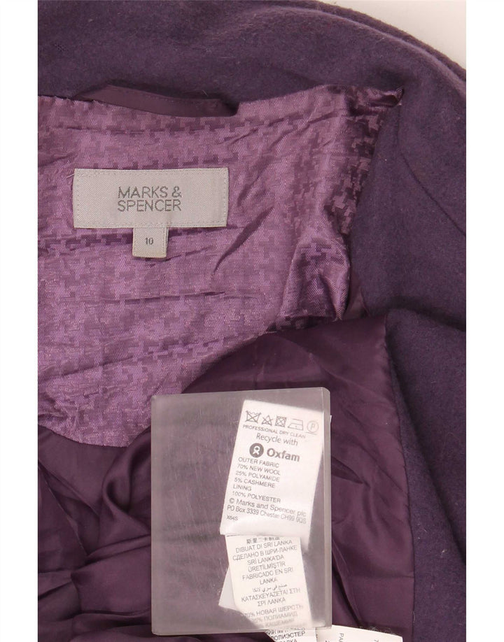 Женское пальто оверсайз Marks & Spencer UK 10, маленькое фиолетовое, новое шерстяное