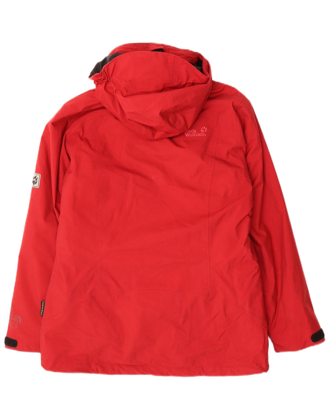 Женская ветровка с капюшоном Jack Wolfskin UK 12, средний красный полиамид