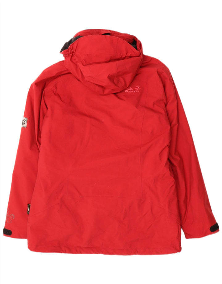 Женская ветровка с капюшоном Jack Wolfskin UK 12, средний красный полиамид