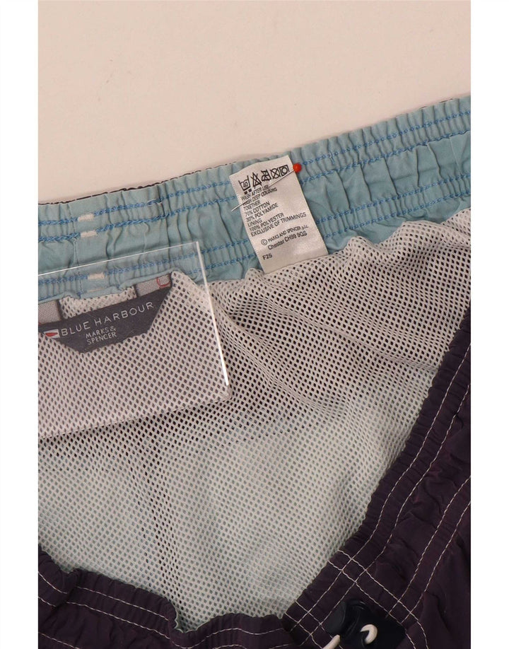 Мужские шорты для плавания Marks & Spencer Blue Harbour, большие фиолетовые с цветными блоками