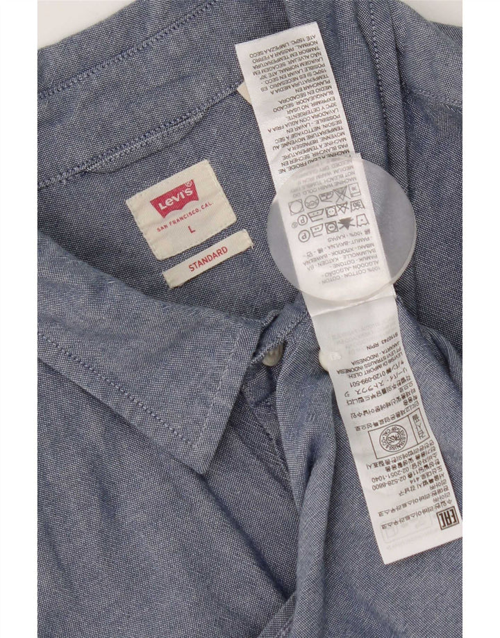 Мужская рубашка стандартного кроя Levi's, большая темно-синяя хлопковая рубашка