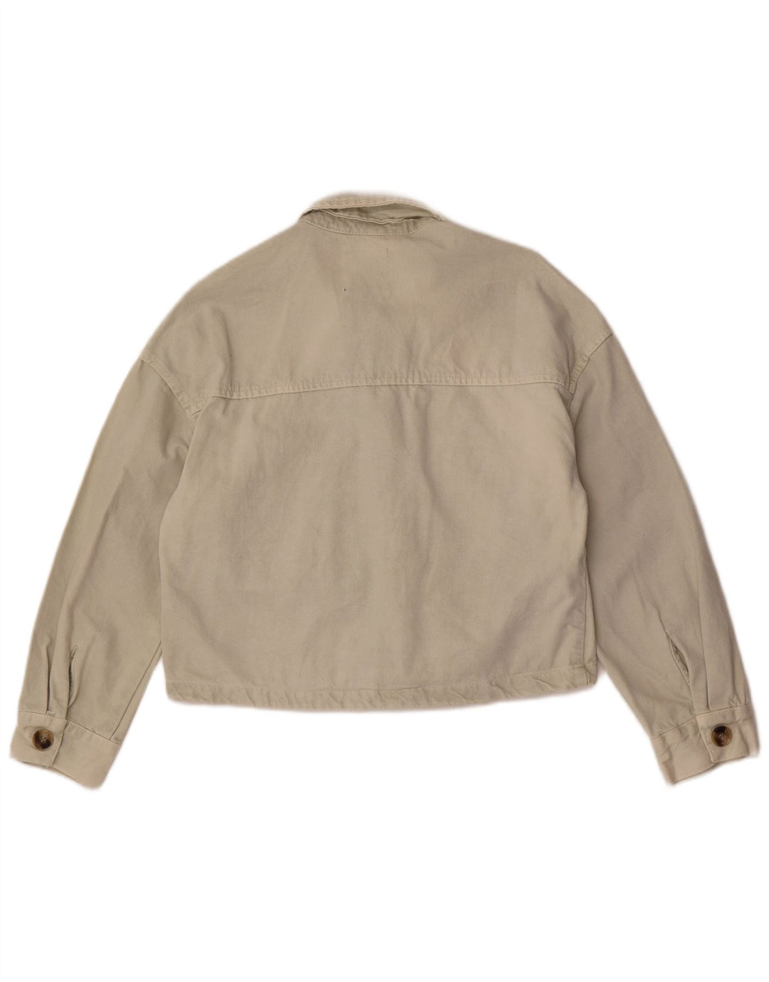Женская укороченная джинсовая куртка Zara UK 10, маленький размер, белый хлопок