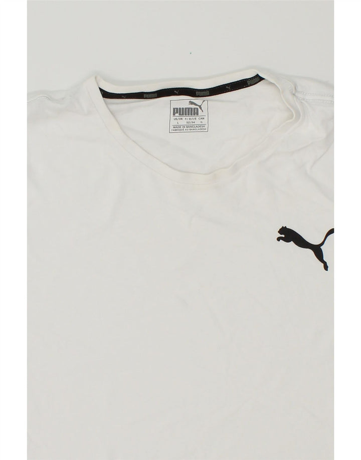 PUMA Mens T-Shirt Top Large White Cotton Vintage Puma and Second-Hand Puma from Messina Hembry 