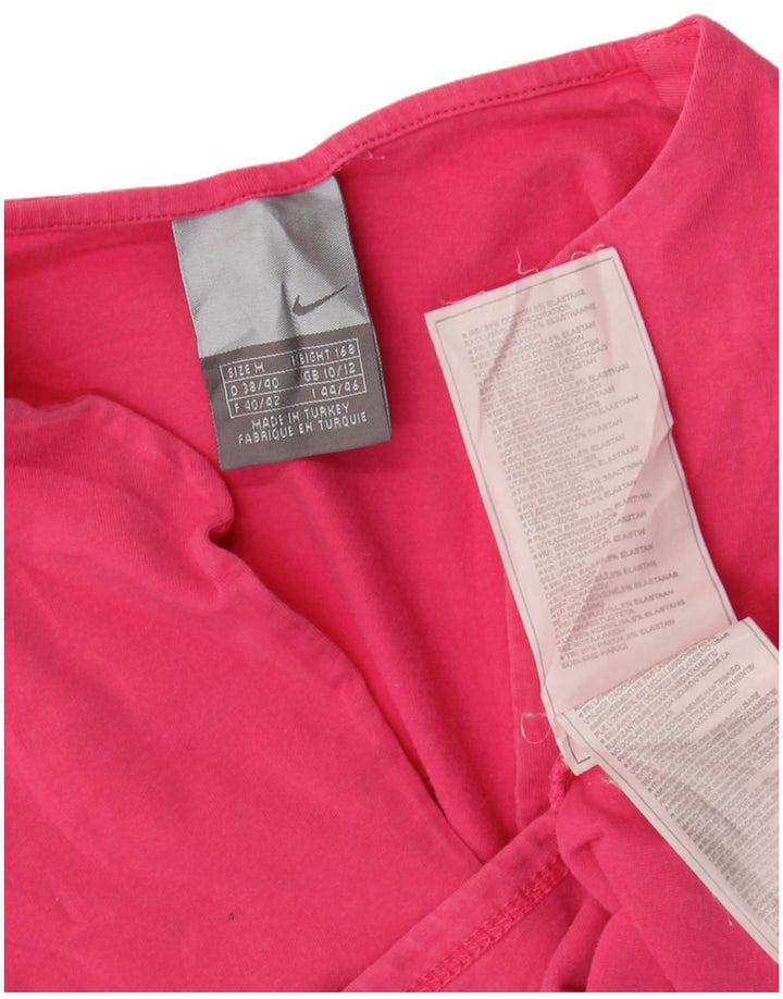 Женская укороченная футболка Nike UK 10/12, хлопковый средний розовый цвет