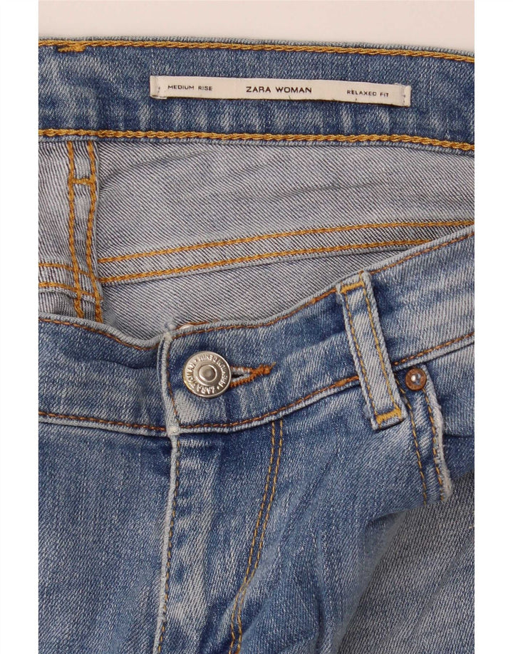 Женские джинсовые шорты свободного кроя со средней посадкой Zara, средние W30, синие