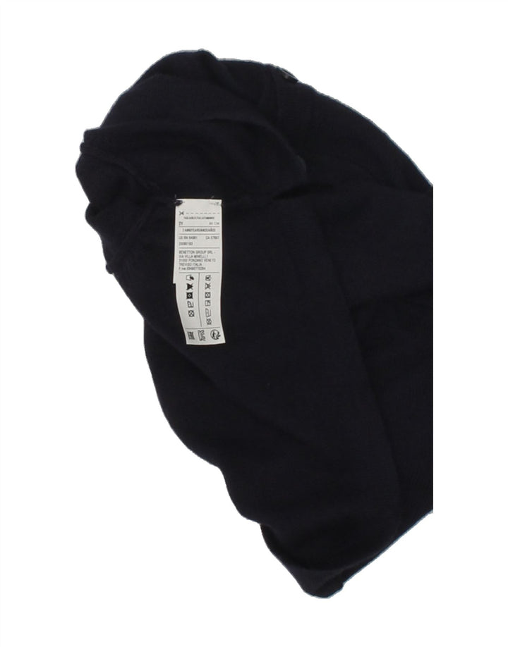 BENETTON Baby Girls Crop Cardigan Sweater 18-24 Months Navy Blue Viscose | Vintage Benetton | Thrift | Second-Hand Benetton | Used Clothing | Messina Hembry 