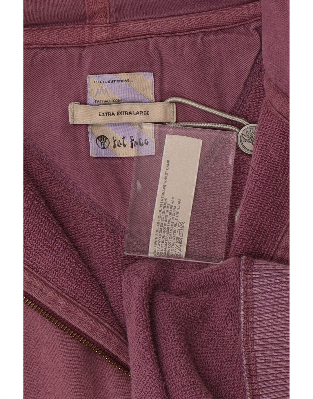 FAT FACE Мужской свитер с капюшоном на молнии 2XL Фиолетовый хлопок