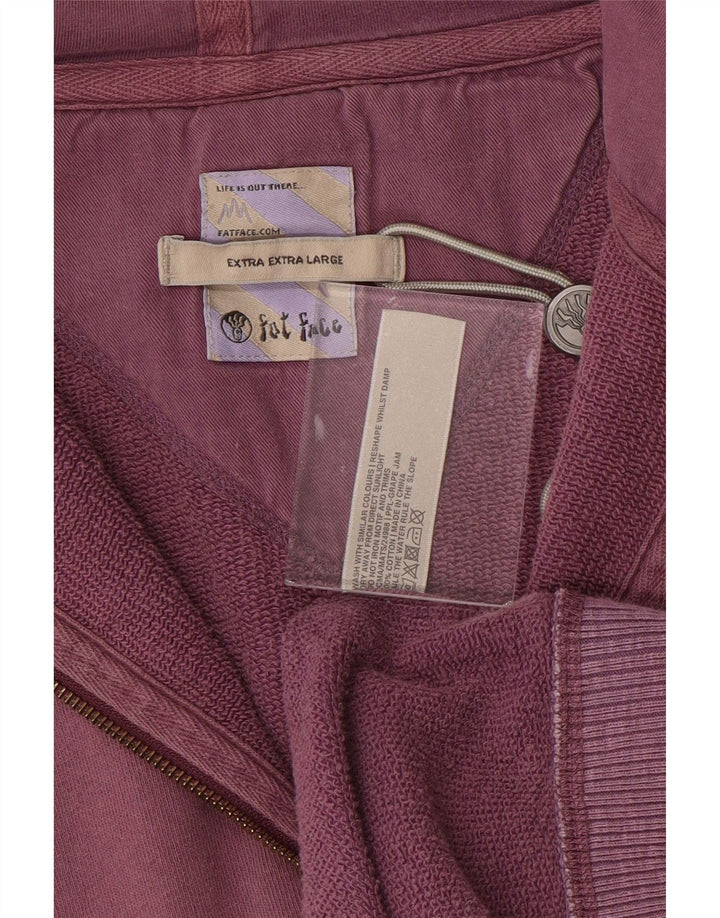 FAT FACE Мужской свитер с капюшоном на молнии 2XL Фиолетовый хлопок