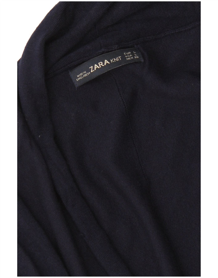Женский открытый кардиган Zara UK 14, темно-синий, большой размер