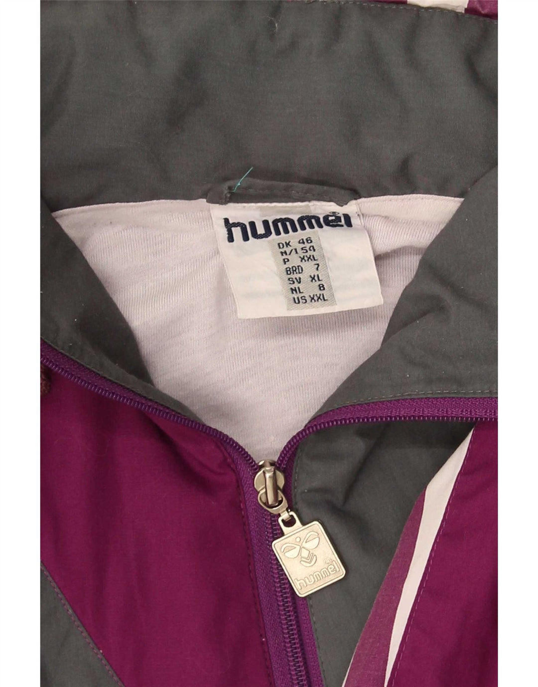 Hummel Мужской пуловер с графическим спортивным костюмом, верхняя куртка 2XL, фиолетовый с цветными блоками