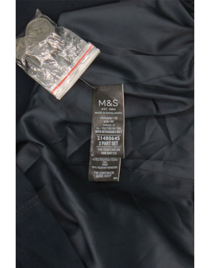 Женский тренч Marks & Spencer UK 12, средний темно-синий, хлопок