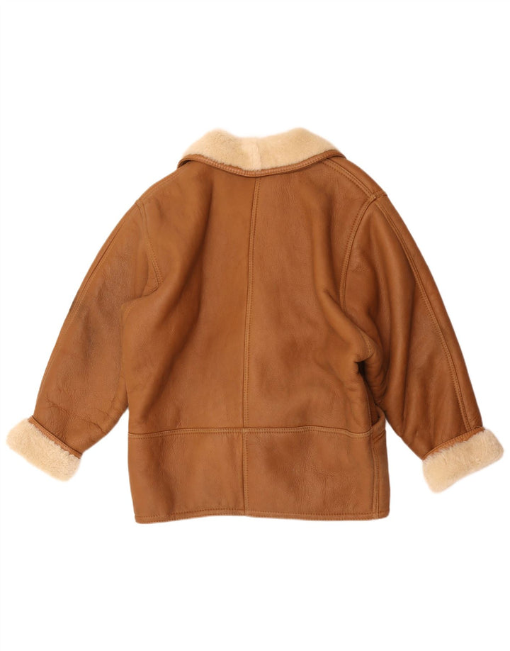 Винтажная женская дубленка UK 18 XL Коричневая