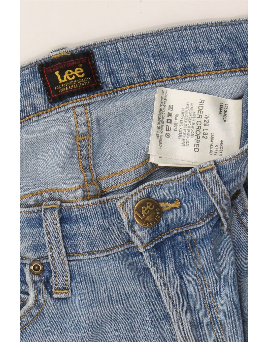 LEE Womens Rider Cropped Jeans W29 L25 Blue Cotton Vintage Lee and Second-Hand Lee from Messina Hembry 