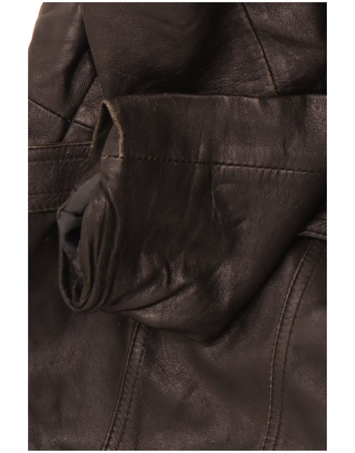 Женское кожаное пальто VINTAGE IT 40 маленькое черное