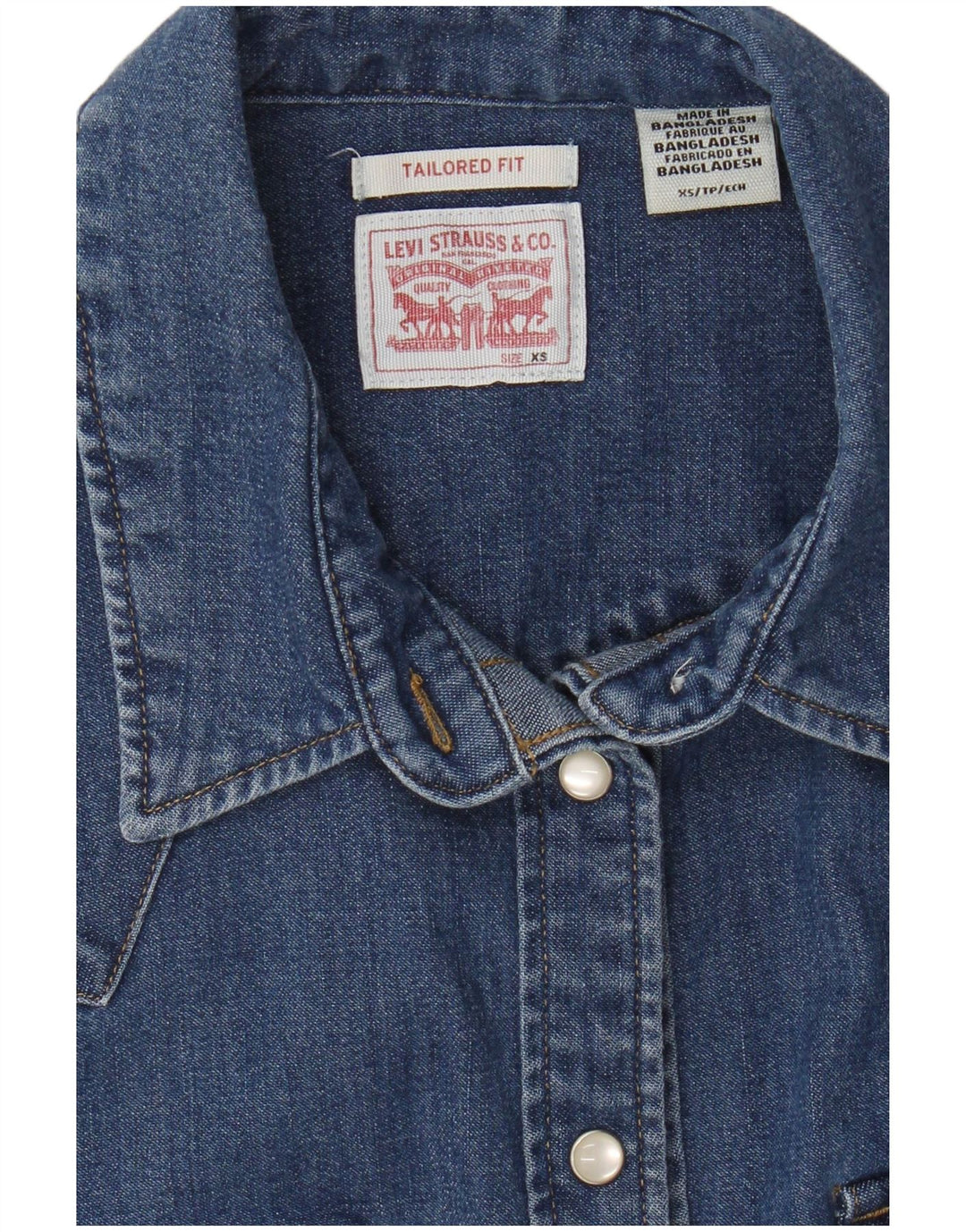 Женская джинсовая рубашка свободного покроя Levi's UK 6 XS, синяя, хлопок