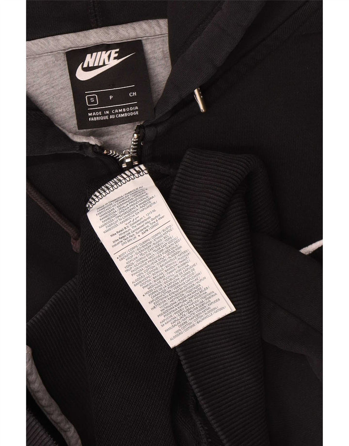 Мужской свитер с капюшоном на молнии Nike, маленький черный, хлопковый