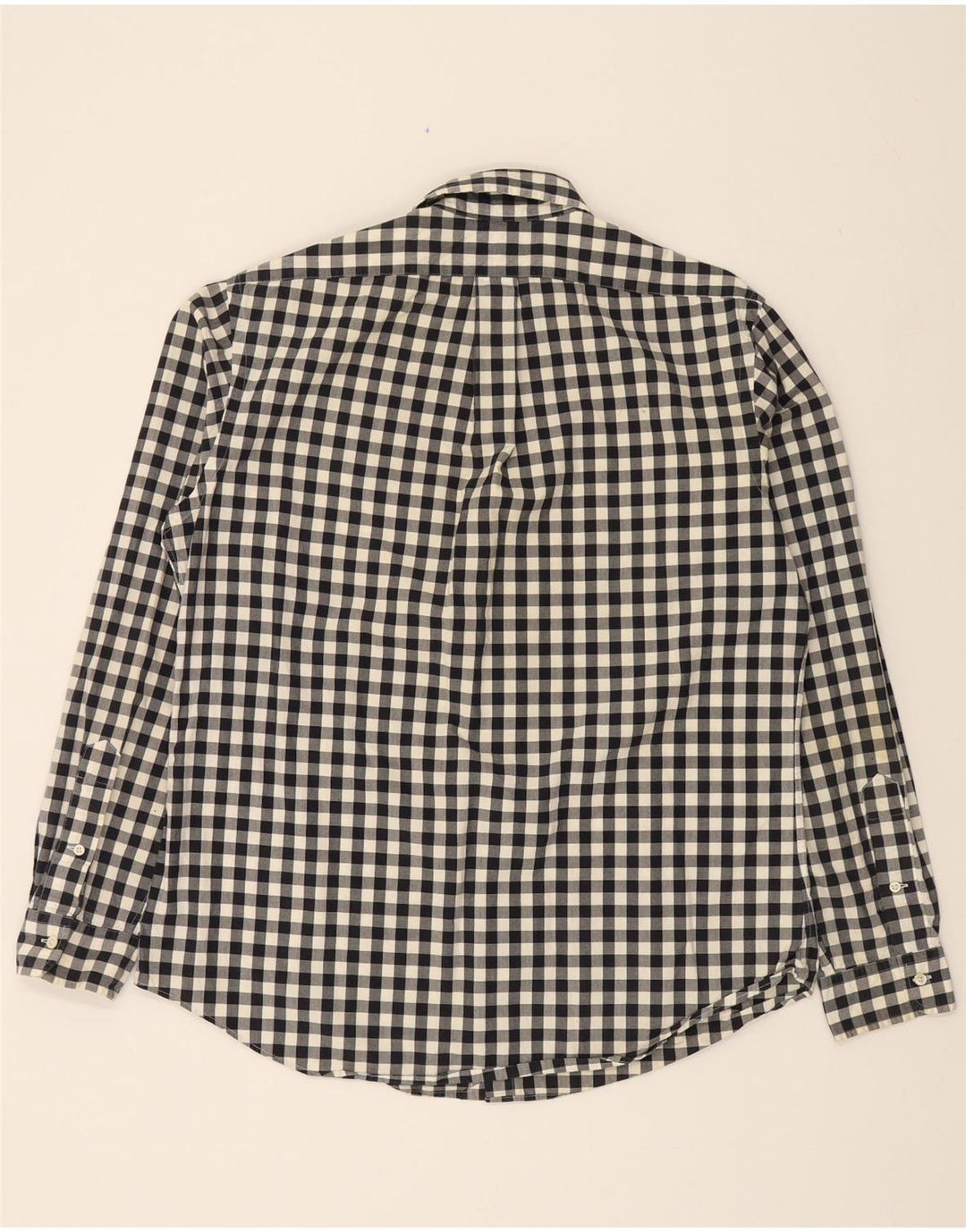 RALPH LAUREN Mens Custom Fit Shirt Large Black Check Cotton Vintage Ralph Lauren and Second-Hand Ralph Lauren from Messina Hembry 