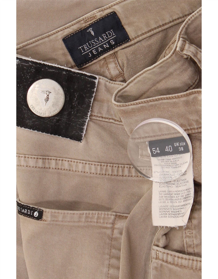 Мужские прямые повседневные брюки Trussardi W38 L32, бежевый хлопок