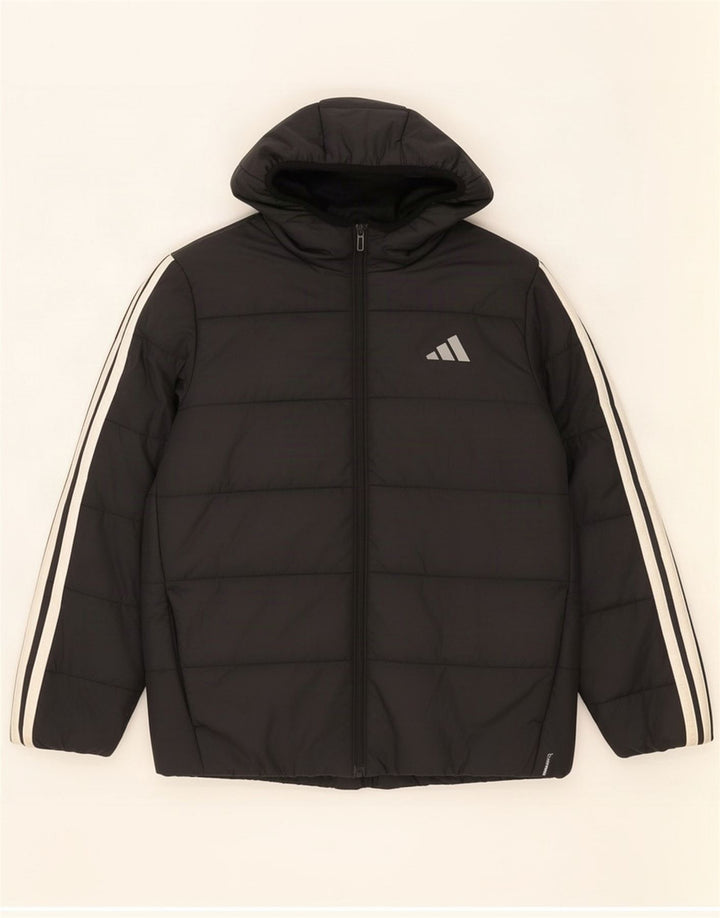 Стеганая куртка Adidas для мальчиков 11–12 лет, черный полиэстер
