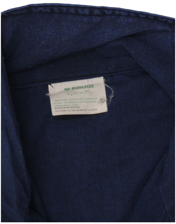 Мужская куртка-бомбер Brugi UK 40, большая синяя, полиэстер с цветными блоками