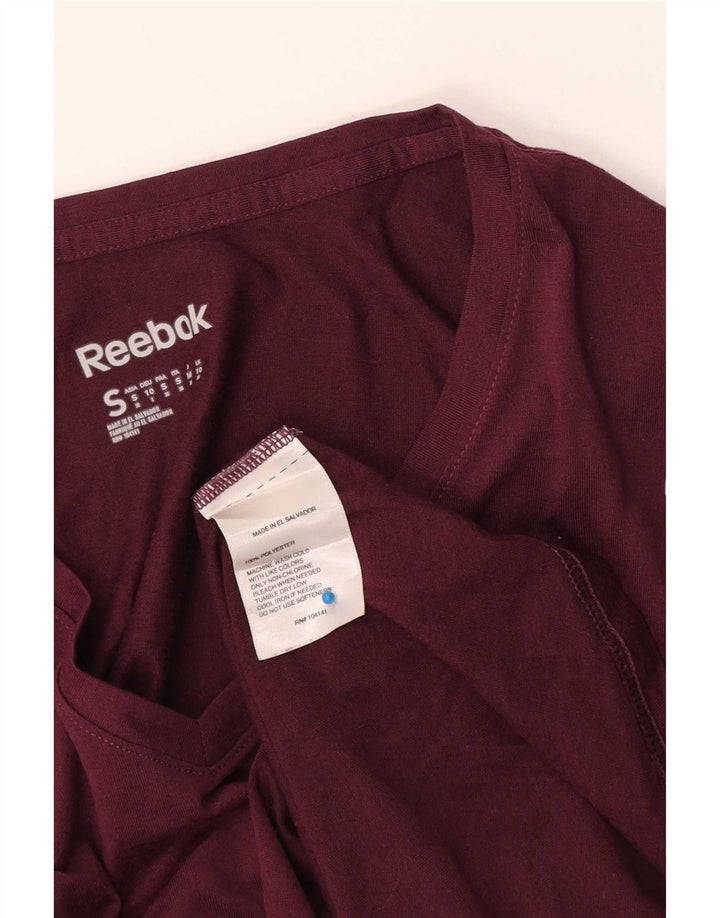 Женская футболка Reebok Top UK 10, маленький бордовый полиэстер