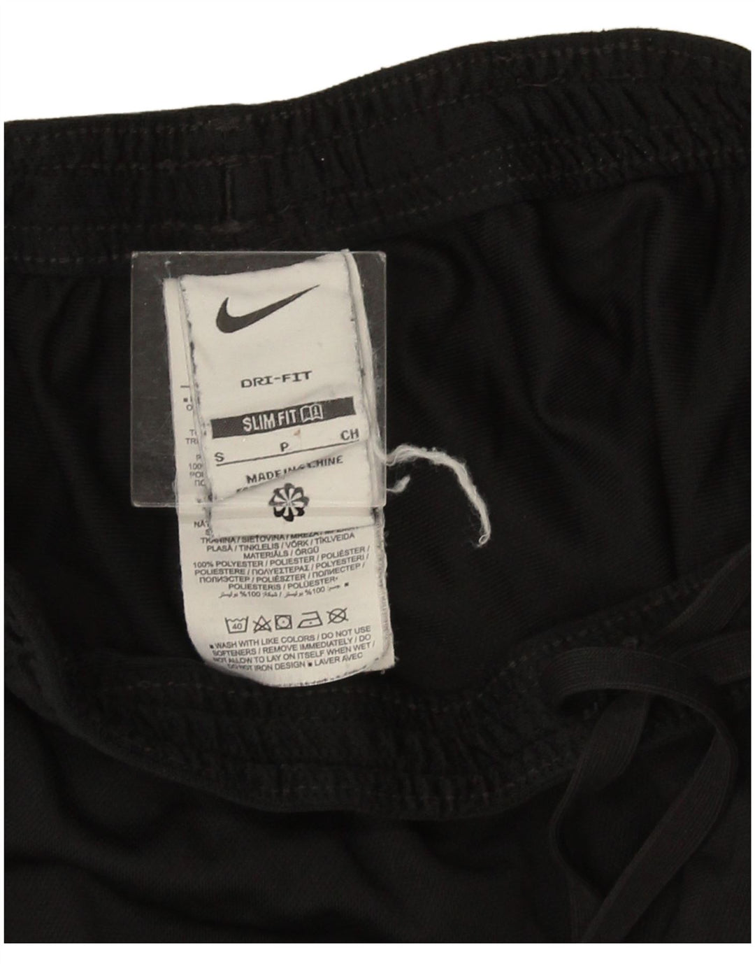 Мужские узкие спортивные брюки Nike Dri Fit, маленькие черные полиэстер с цветными блоками