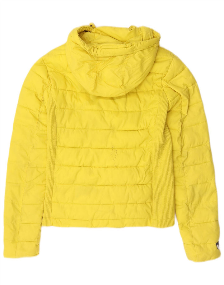 Женская утепленная куртка с капюшоном Superdry UK 10, маленький желтый полиэстер