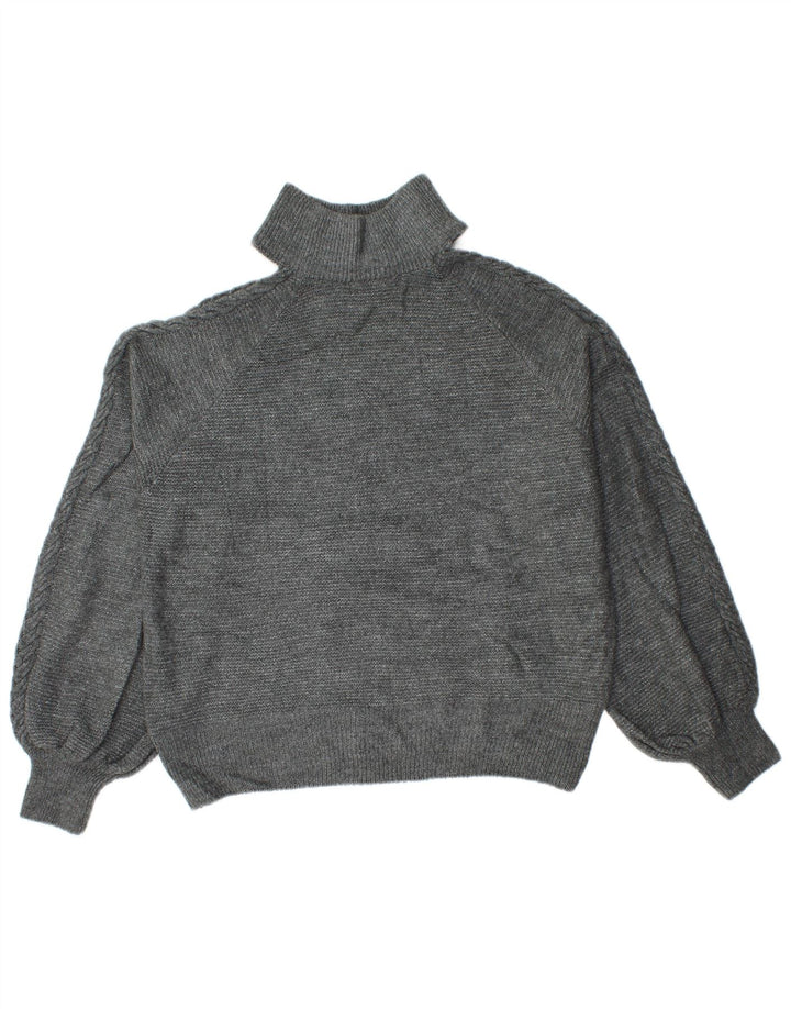 Женский джемпер с высоким воротником Lipsy UK 16, большой серый полиэстер