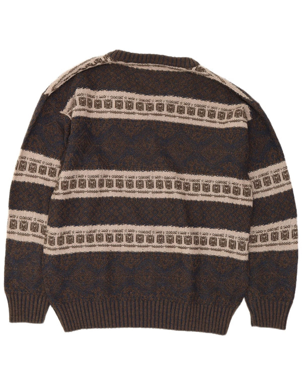 Мужской джемпер Brandi с v-образным вырезом, большой темно-синий Fair Isle