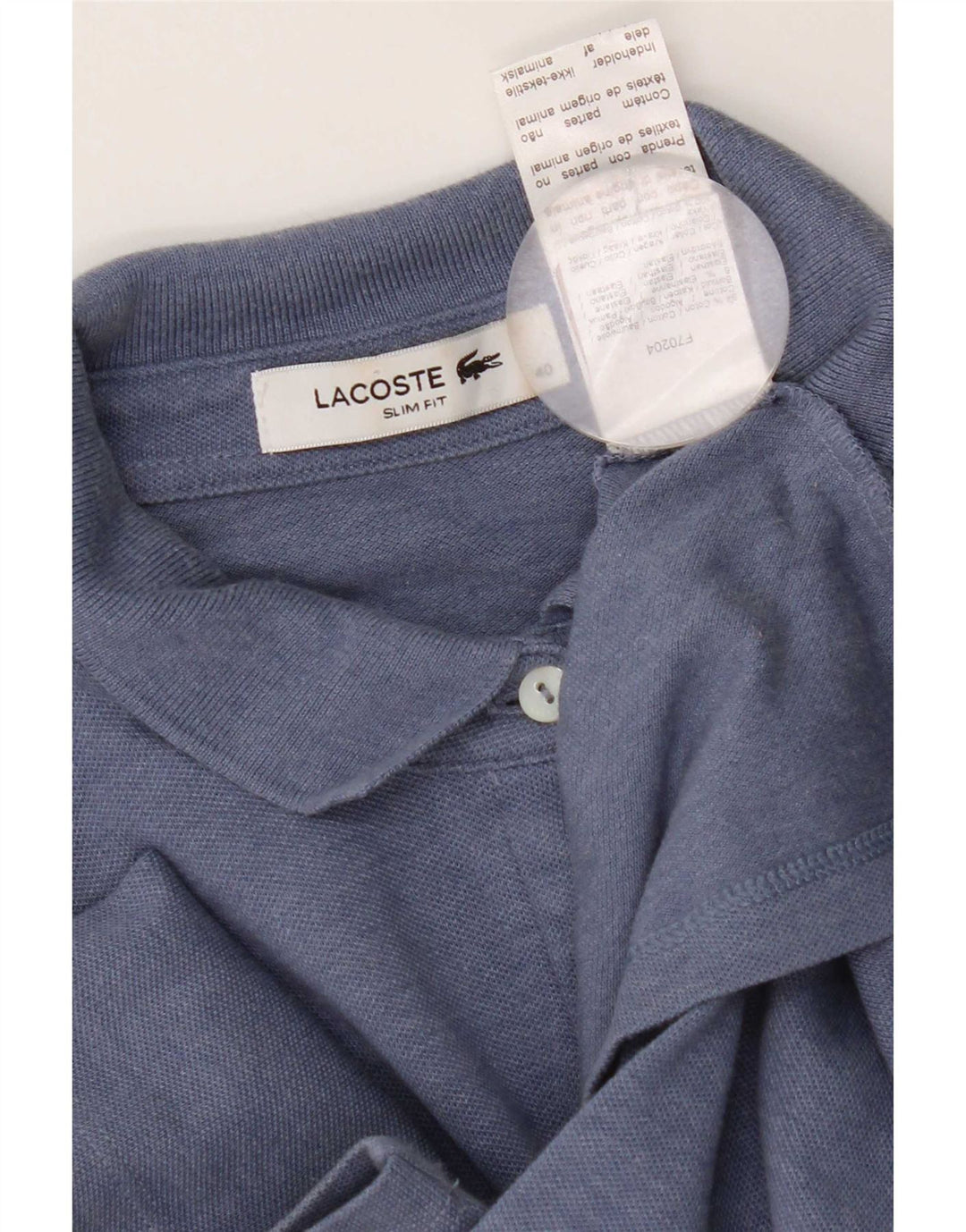 Lacoste Женская рубашка-поло приталенного кроя, размер 40, средний синий хлопок, хлопок