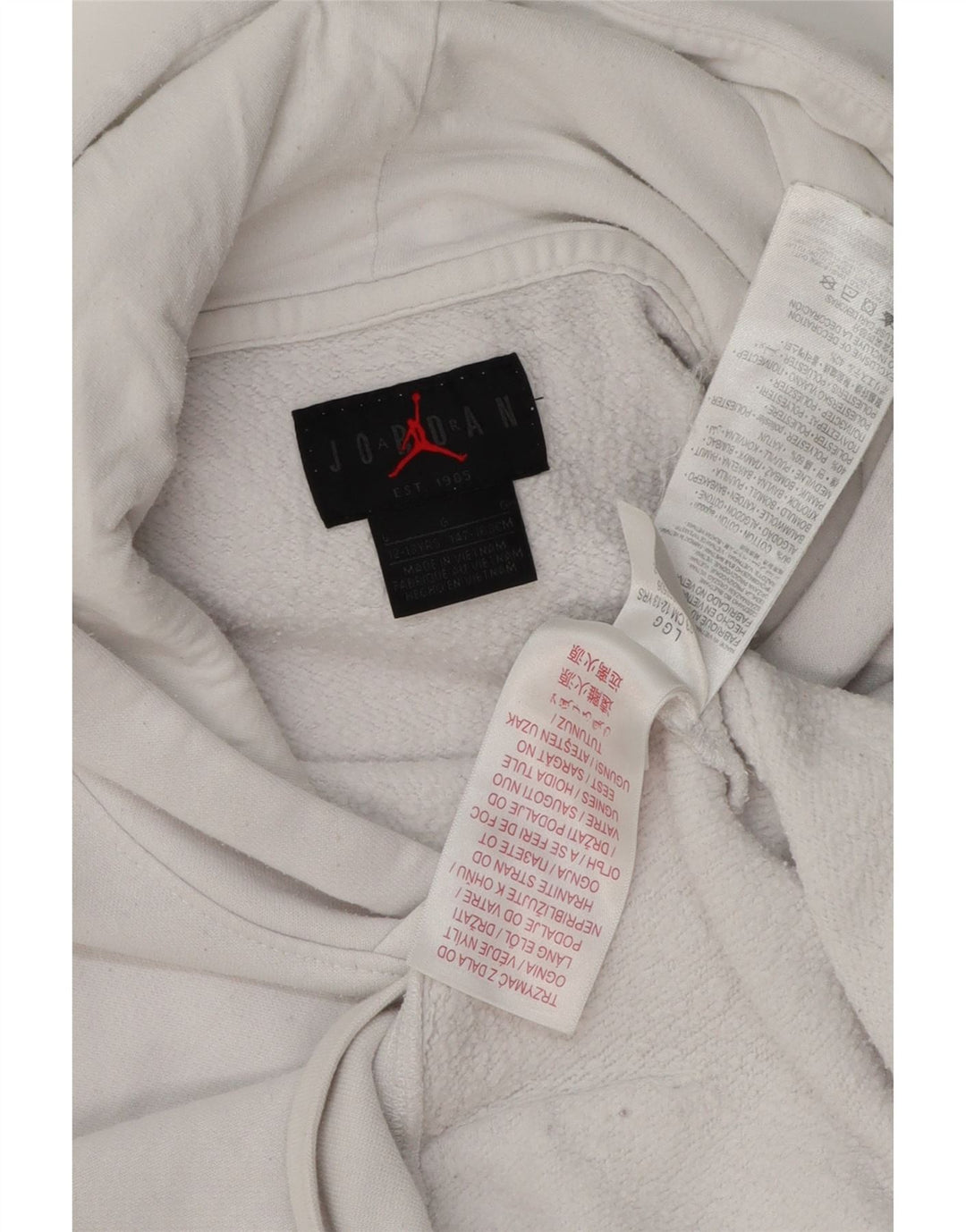Джемпер с капюшоном JORDAN для мальчиков 12–13 лет, большой размер, белый хлопок, хлопок