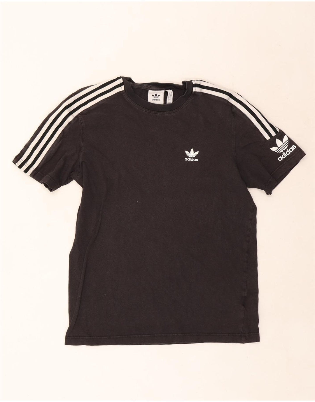 Мужская футболка Adidas с рисунком, маленькая, черная, хлопковая